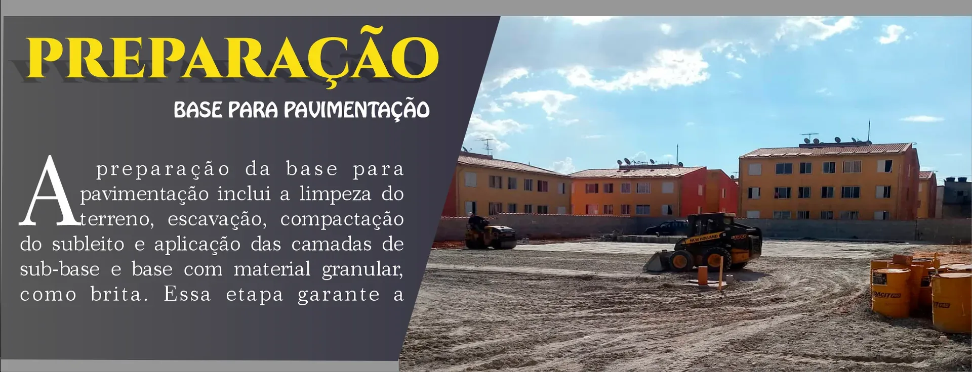 Preparação de base para pavimentação